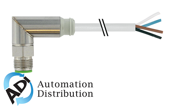 Murrelektronik 7044-12101-2140150 m12-steel male 90?? with cable, pvc 4x0.34 gy ul/csa 1.5m