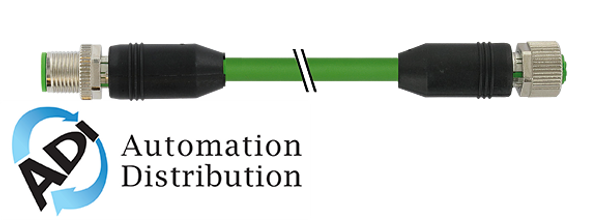 Murrelektronik 7000-44571-7960200 m12 male 0?? / m12 female, 0??, shielded, ethernet, pur 2x2xawg22 shielded gn ul/csa+dragchain 2m