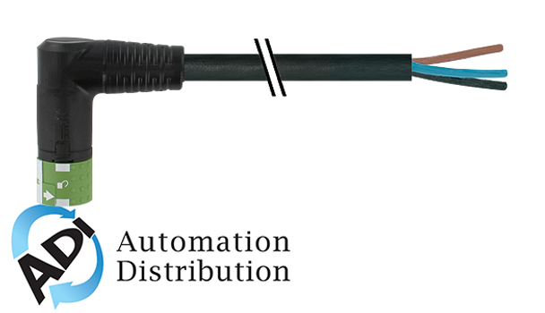 Murrelektronik 7000-P8232-P020100 mq15-x-power female 90??left, with cable, pur 4x1.5 bk ul/csa+drag chain 1m