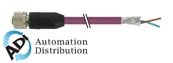 Murrelektronik 7000-14061-8410750 m12 female 0?? shielded b-cod. with cable, profibus, pur 1x2xawg24 shielded vt ul/csa+dragchain 7,5m