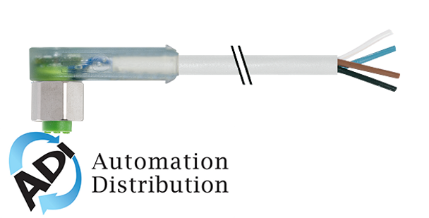 Murrelektronik 7014-12421-2142500 m12 female 90?? led f&b, pvc 4x0.34 gray, 25m