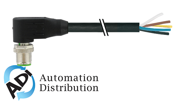 Murrelektronik 7000-17021-6640300 m12 male 90?? with cable, pur 8x0.34 bk ul/csa+drag chain 3m