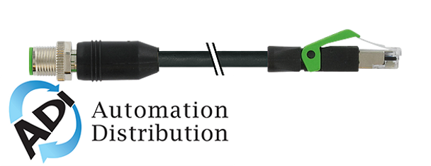 Murrelektronik 7000-44711-8510500 m12 male 0?? / rj45 male 0?? shielded ethernet, pur 2x2xawg22 shielded bk ul/csa+drag chain 5m