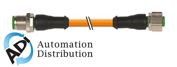 Murrelektronik 7000-40021-8461000 m12 male 0?? / m12 female 0??, pur 4x0.34 orange ul/csa, robot, drag ch 10m