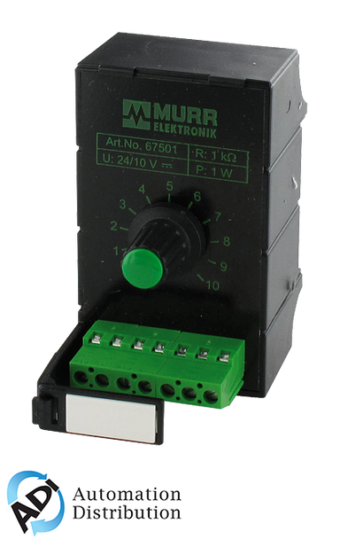 Murrelektronik 67502 mpot potentiometer module, 10k-ohm/270 degree, mounting rail / screw-type terminal