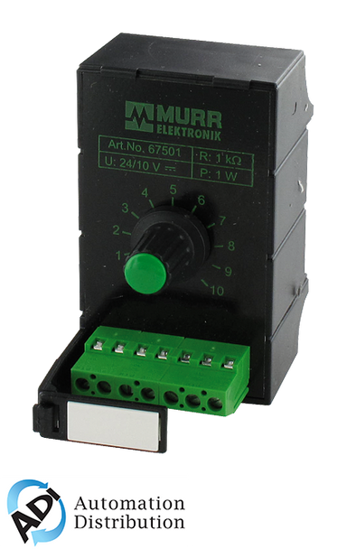 Murrelektronik 67505 mpot potentiometer module, 5k-ohm/270 degree, mounting rail / screw-type terminal