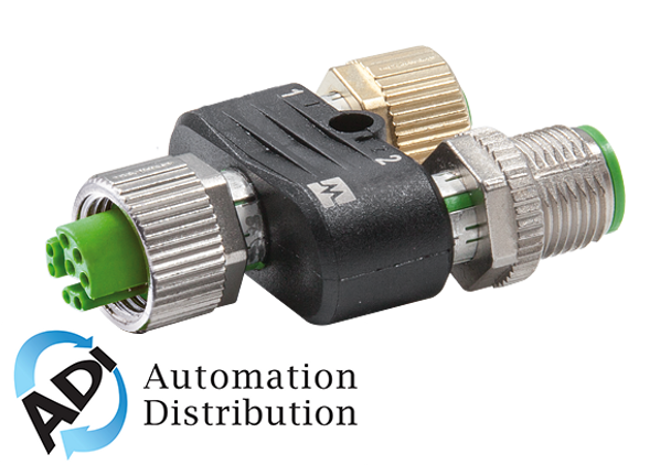 Murrelektronik 7000-47301-0000000 t coupler m12 female / m12 female+male shielded, y-cod. / d-cod. ethernet + a-cod.