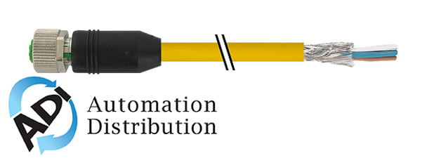 Murrelektronik 7000-15101-1380500 m12 female 0?? 6polcube67-safety, pur 4x0,5 + 2x0,5 shielded yellow, 5m