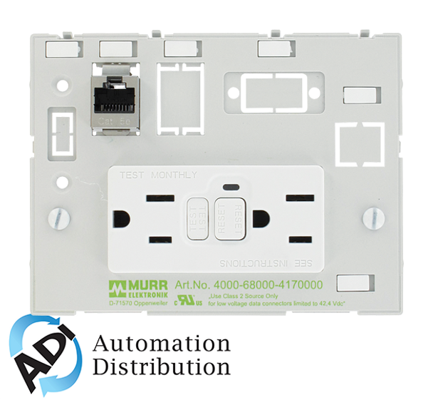 Murrelektronik 4000-68000-4170000 modlink msdd dbl combi insert usa 2xnema 5-15, gfci+1xrj45 female/female, with touch protection