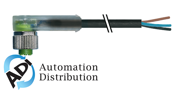 Murrelektronik 7000-12381-6234500 m12 female 90?? with cable led, pur 3x0.34 bk ul/csa 45m