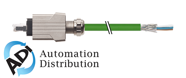 Murrelektronik 7000-99631-7940300 push pull rj45 with cable, profinet, pur 2x2xawg22 shielded gn ul/csa 3m