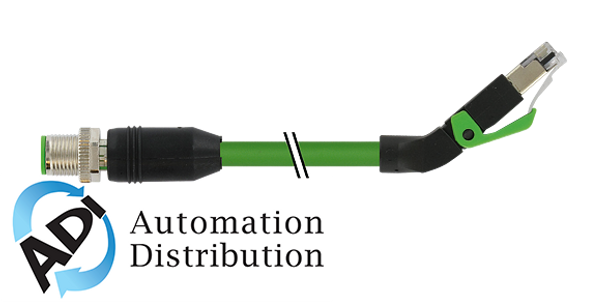 Murrelektronik 7000-44721-7960750 m12 male 0?? / rj45, 45?? up, shielded, ethernet, pur 2x2xawg22 shielded gn ul/csa+dragchain 7,5m