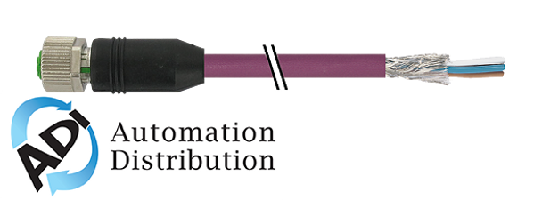 Murrelektronik 7000-14641-7980750 m12 female 0?? shielded, d-cod. with cable en, pur 2x2xawg22 shielded vt ul/csa+dragchain 7,5m