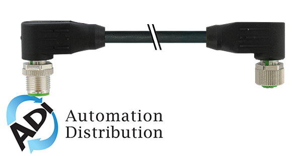 Murrelektronik 7000-53061-7050400 m12 male 90?? / m12 female 90??, pur 12x0.14 bk ul/csa+drag chain 4m