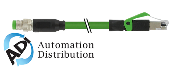 Murrelektronik 7000-89721-7911000 m8 male 0?? / rj45 male 0?? shielded ec, pur 1x4xawg26 shielded gn ul/csa+drag chain 10m