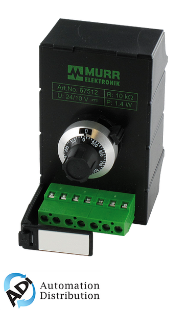 Murrelektronik 67511 mpot potentiometer module, 1k-ohm/3600?? /10 turn, mounting rail / screw-type terminal