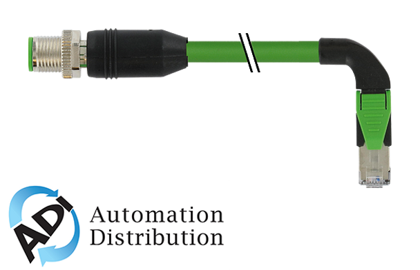 Murrelektronik 7000-44757-7961500 m12 male 0?? / rj45 90?? right shielded ethernet, pur 2x2xawg22 shielded gn ul/csa+dragchain 15m