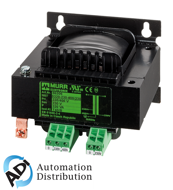 Murrelektronik 6686308 mst 1-phase control and isolation transformer, p: 500va in: 230/400vac out: 230vac, with spring clamp connection