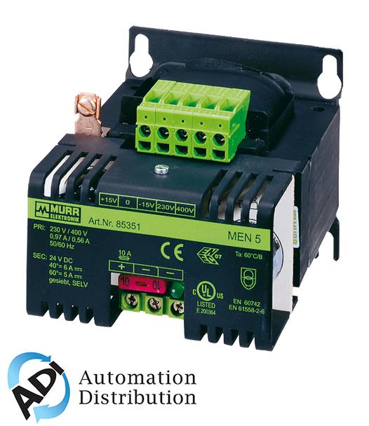 Murrelektronik 85362 men power supply 1/2-phase, smoothed, in: 115/230+/-10vac out: :24v/5adc