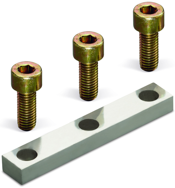 Wago 400-405/405-775 Jumper bar with screws; 3-way; for high-current terminal blocks with 2 stud bolts M8 Pack of 5