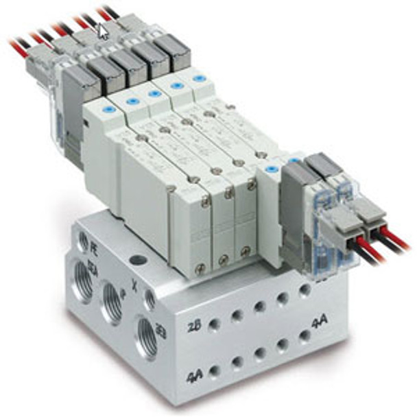 SMC JJ5SY1-40-14B-M5ND 14 Station Mfld, Non Plug-In Metal Base