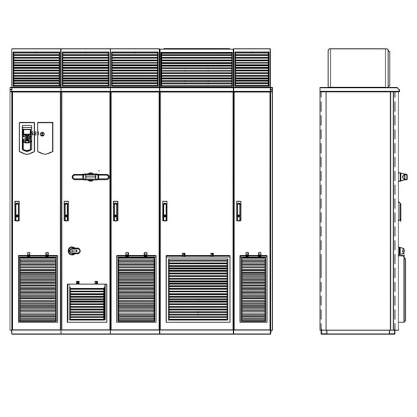 ABB ACS880-07-1070A-5+B054+C129+C164+H359+K4ACS880 AC Drive, 3~480V In, 900HP, 1027A, Type 1