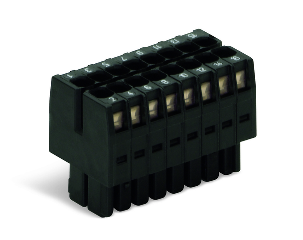 Wago 713-1108/000-9037 1-conductor female connector, 2-row, CAGE CLAMP®, black