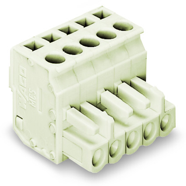 Wago 722-213/026-000 1-conductor female connector, angled, CAGE CLAMP®, light gray