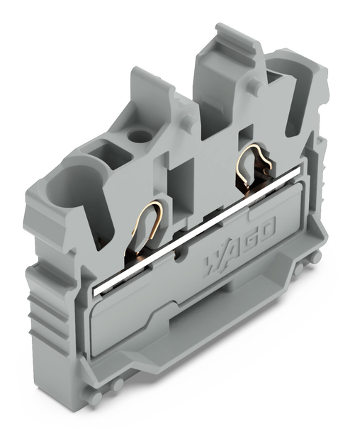 Wago 2052-301 2-conductor miniature through tb with operating slots 2.5 mm²,  gray