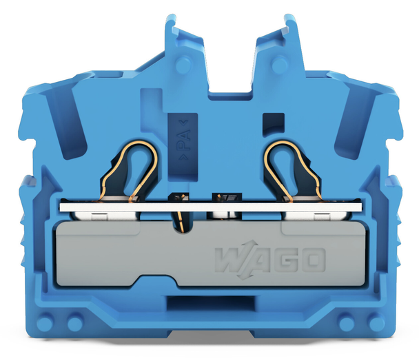 Wago 2052-304 2-conductor miniature through tb with operating slots 2.5 mm²,  blue