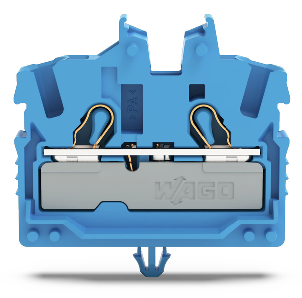 Wago 2052-314 2-conductor miniature through tb with operating slots 2.5 mm²,  blue