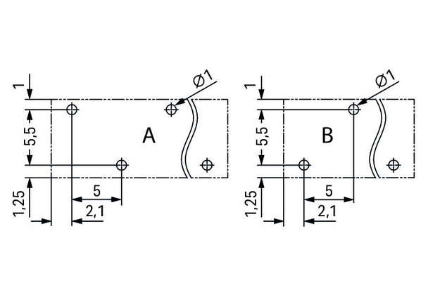 Wago 2086-3125 THR PCB terminal block, push-button 1.5 mm² Pin spacing 5 mm 5-pole, black