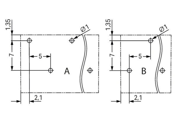 Wago 2086-3227/300-000 THR PCB terminal block, push-button 1.5 mm² Pin spacing 5 mm 7-pole, black