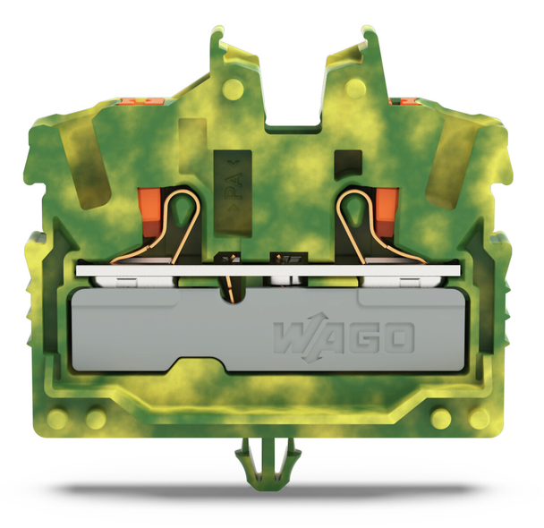 Wago 2252-317 2-conductor miniature through tb with push-button 2.5 mm²,  green-yellow