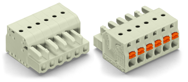Wago 2721-103/026-000/133-000 1-conductor female connector, push-button Push-in CAGE CLAMP®, light gray
