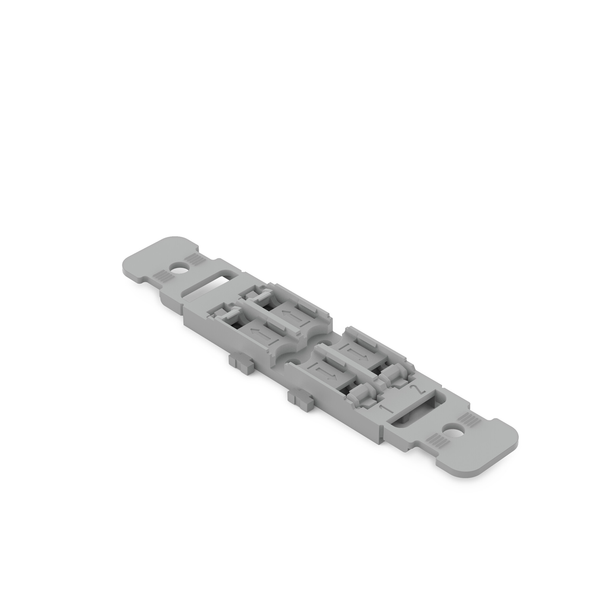 Wago Mounting carrier with strain relief; 2-way; for inline splicing connector with lever; for screw mounting; gray Pack of 5