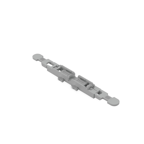 Wago Mounting carrier with strain relief; 1-way; for inline splicing connector with lever; with snap-in mounting foot; gray Pack of 5