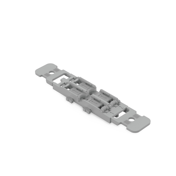 Wago Mounting carrier with strain relief; 2-way; for inline splicing connector with lever; with snap-in mounting foot; gray Pack of 5