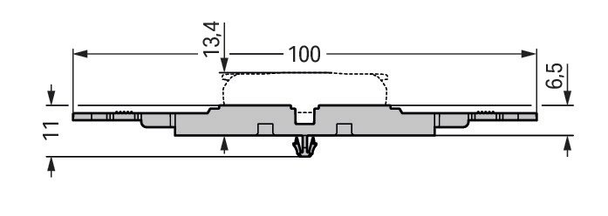 Wago Mounting carrier with strain relief; 2-way; for inline splicing connector with lever; with snap-in mounting foot; gray Pack of 5