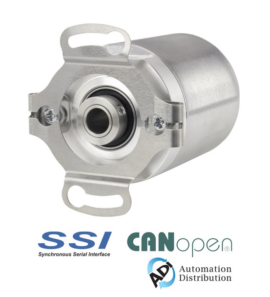 Encoder Products Company 36 mm multi-turn absolute blind hollow bore encoder with CANopen or SSI communication protocols