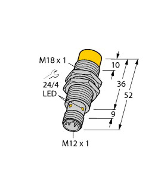 Turck Ni7-M18-Iolu69X2-H1141 Inductive Sensor, With Analog Output and IO-Link Communication