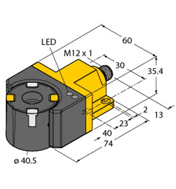 Turck Ri360P4-Dsu35-Eliu5X2-H1151 Inductive Angle Sensor, With Analog Output, Premium Line