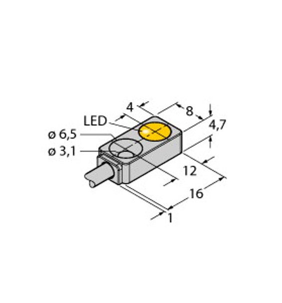 Turck Bi2-Q4.7-Ap6X/S100 Inductive Sensor, With Increased Temperature Range, Standard