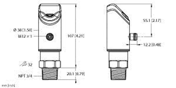 Turck Lus211-130-34-2Upn8-H1141 Ultrasonic Sensor, Level Control