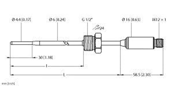 Turck Ttms-206A-G1/2-Li6-H1140-L300/I250-0/500 Temperature Detection, With Current Output