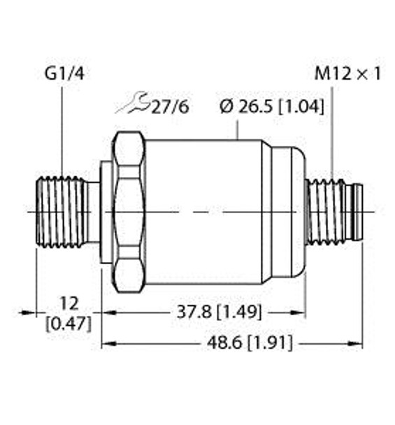 Turck Pt0.05R-1504-I2-H1143/D840 Pressure Transmitter, With Current Output (2-Wire)