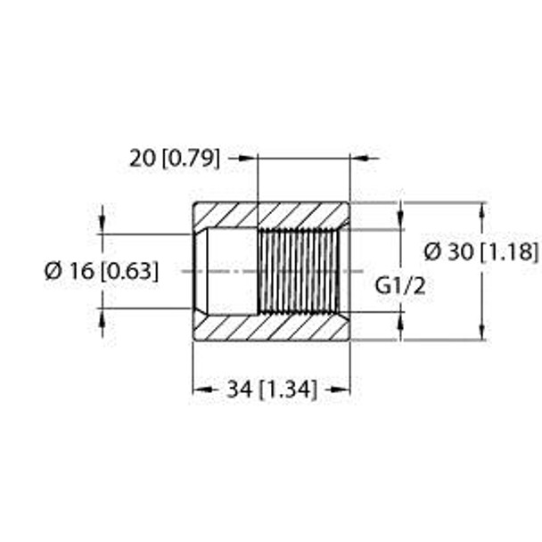 Turck Ncls-Wa0 Accessories, Cylindrical Welding Sleeve without Control Bore, For NCLS Capacitive Limit Level Sensors