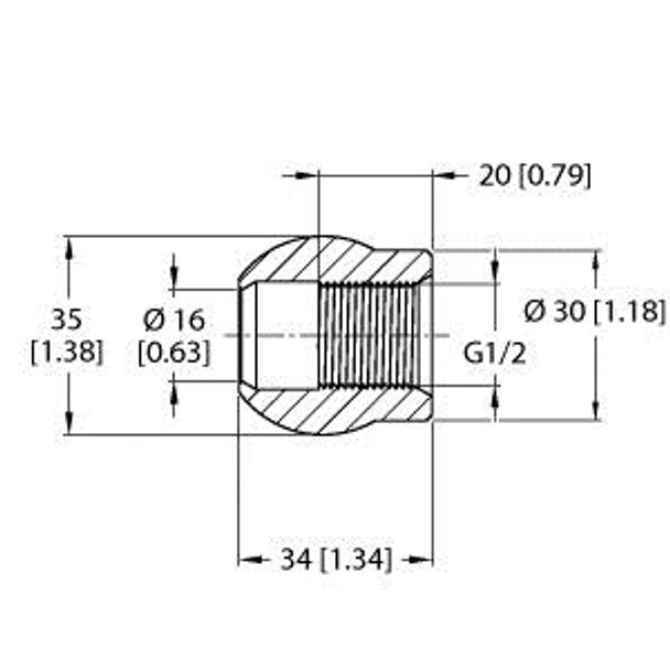 Turck Ncls-Wa4 Accessories, Ball Sleeve without Control Bore, For NCLS Capacitive Limit Level Sensors