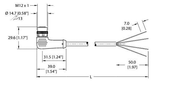 Turck Ekwb-A4.400-Gc2K-2 Actuator and Sensor Cable, Connection Cable