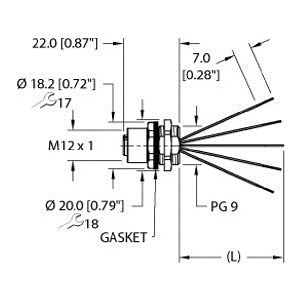 Turck Efkvg-A5.500.2-1 Actuator and Sensor Receptacle, Front Mount